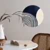 Donkerblauw - Abstract - Lijnen Wandcirkel behangsticker klein -sfeer3