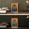 Zebra - Abstract - Blauw Light Box met kabel (Tafellamp) klein -sfeer3