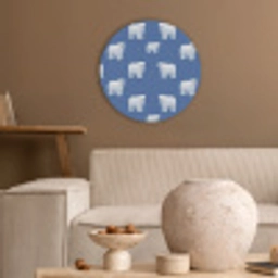 IJsbeer - Patroon - Blauw Akoestische PET Vilt - Rond klein 838 -sfeer1