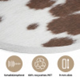 Koeienhuid - Klassiek - Bruin Akoestische PET Vilt - Rond klein -closeup_DE