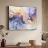 Marmer - Paars - Lila - Goud - Abstract Textielframe zwart klein -sfeer3
