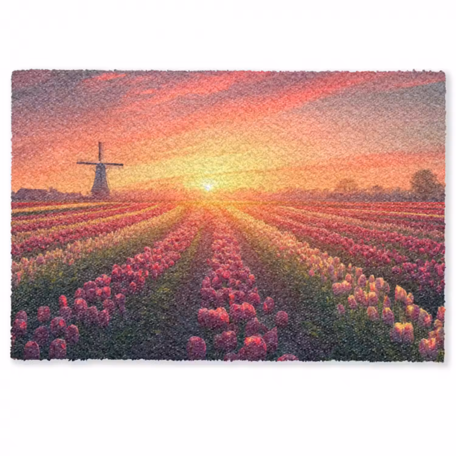 Fußmatte - Windmühle - Sonnenuntergang - Landschaft