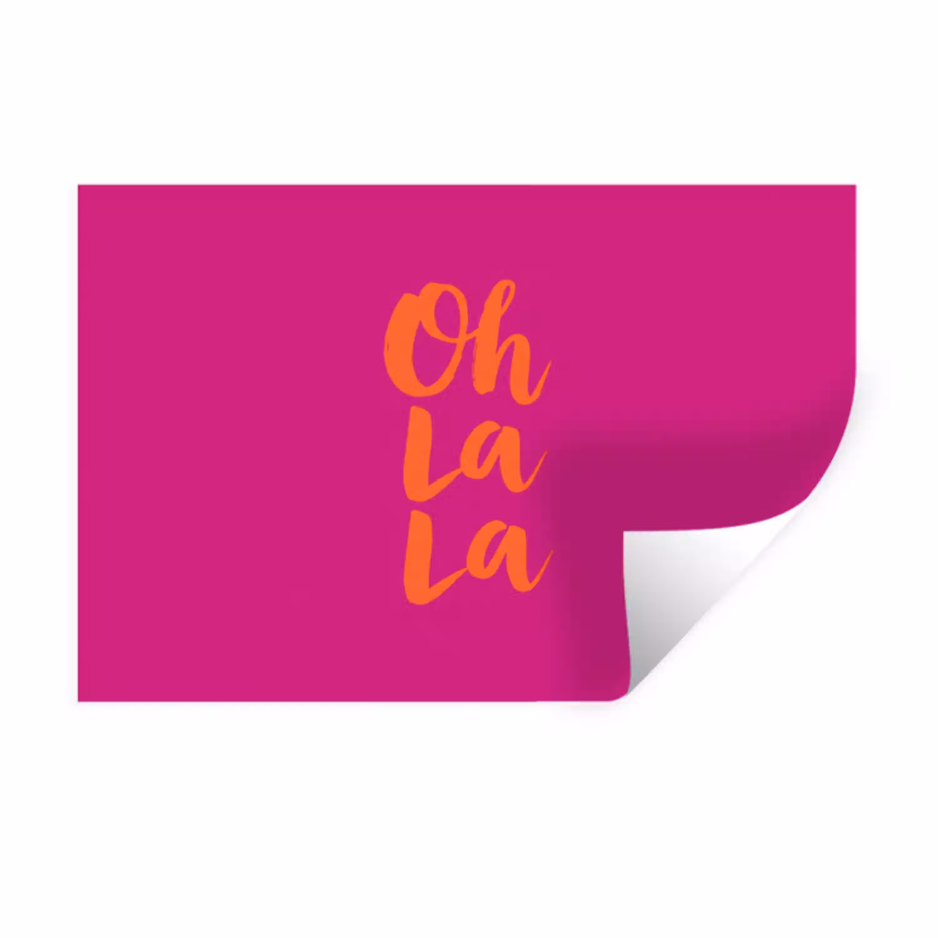 Oh la la - Roze - Oranje - Minimalistisch Muursticker klein -3d
