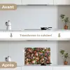 Bloemen - Vlinder - Design - Kunst - Abstract - Schilderij - Oude meesters keuken achterwand spatscherm klein -voor_na_FR