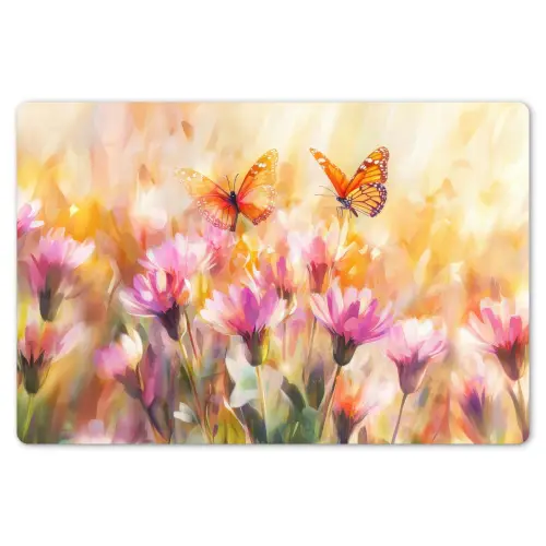 Vlinders - Oranje - Bloemen Placemat vinyl groot -zzsfeer1_Kitchenyeah-website