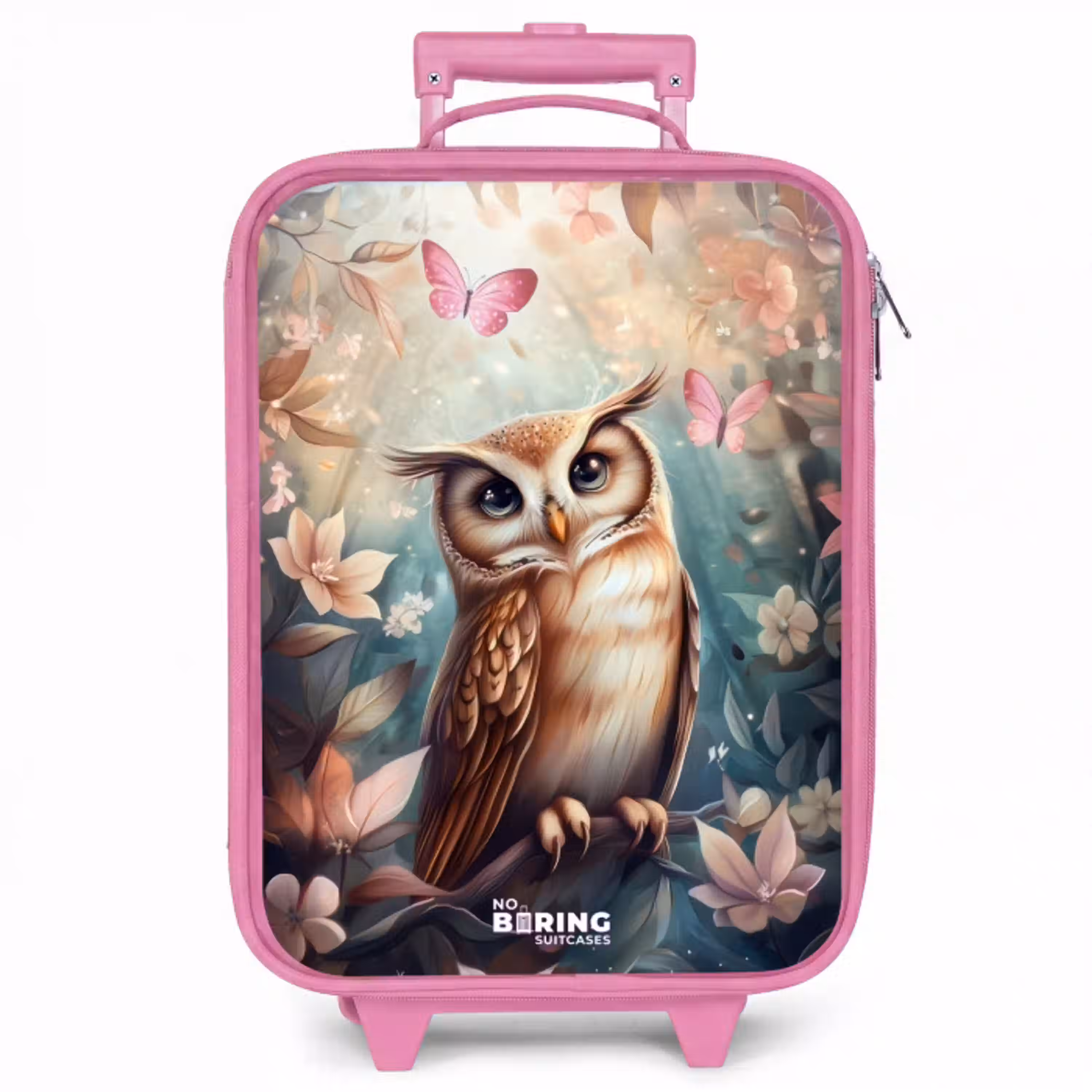 Uil met vlinders in mystiek bos Kinderkoffer - Roze klein -zzz_website3d