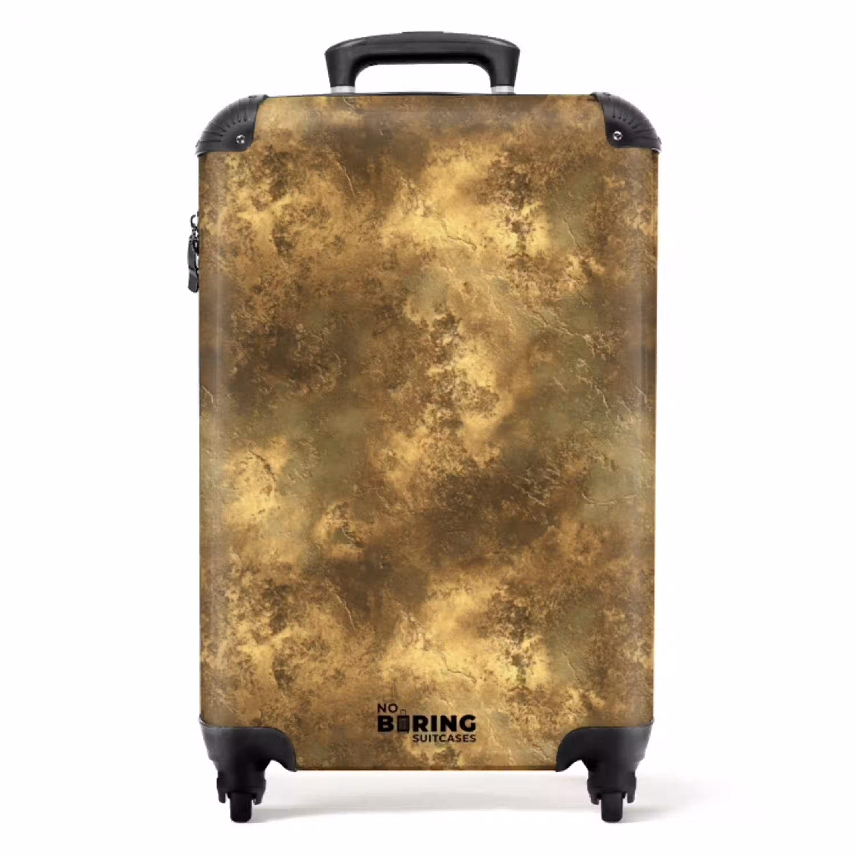 Antiek - Metaallook - Goud NBS - Handbagage koffer - Volwassenen Unisex middel -productfoto_recht