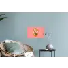 Illustratie - Bloemen - Rand - Roze Muursticker klein -plant