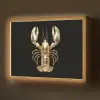 Kreeft - Goud - Textuur - Zwart Light Box met batterij (Wandlamp) middel -z3d_website