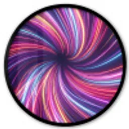 Abstract - Swirl - Futuristic - Neon Fotolijst rond zonder passe partout klein -3d