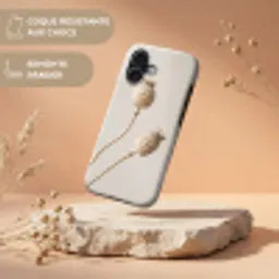 Papaverbollen - Droogbloemen - Minimalistisch - Beige - Rustig Toughcase MagSafe Apple iPhone 17 klein -USP_RandenV_FR