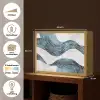 Lijnen - Golven - Abstract - Blauw Light Box met batterij (Wandlamp) middel -USP_websiteoverzichtNL