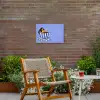 Mok - Koffie - Vrouw - Paars Tuinposter op houten frame 2 cm dik klein -sfeer3