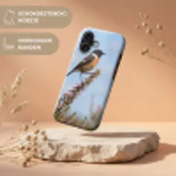 Roodborsttapuit - Heide - Paars - Natuur - Sfeervol Toughcase MagSafe Apple iPhone 17 klein -USP_RandenV_NL