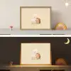 Alpaca - Egel - Bruin - Knuffelen Light Box met batterij (Wandlamp kind) middel -sfeer3_kind