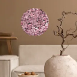 Bloemen - Rozen - Natuur - Roze - Botanisch Wandcirkel behangsticker klein -sfeer1