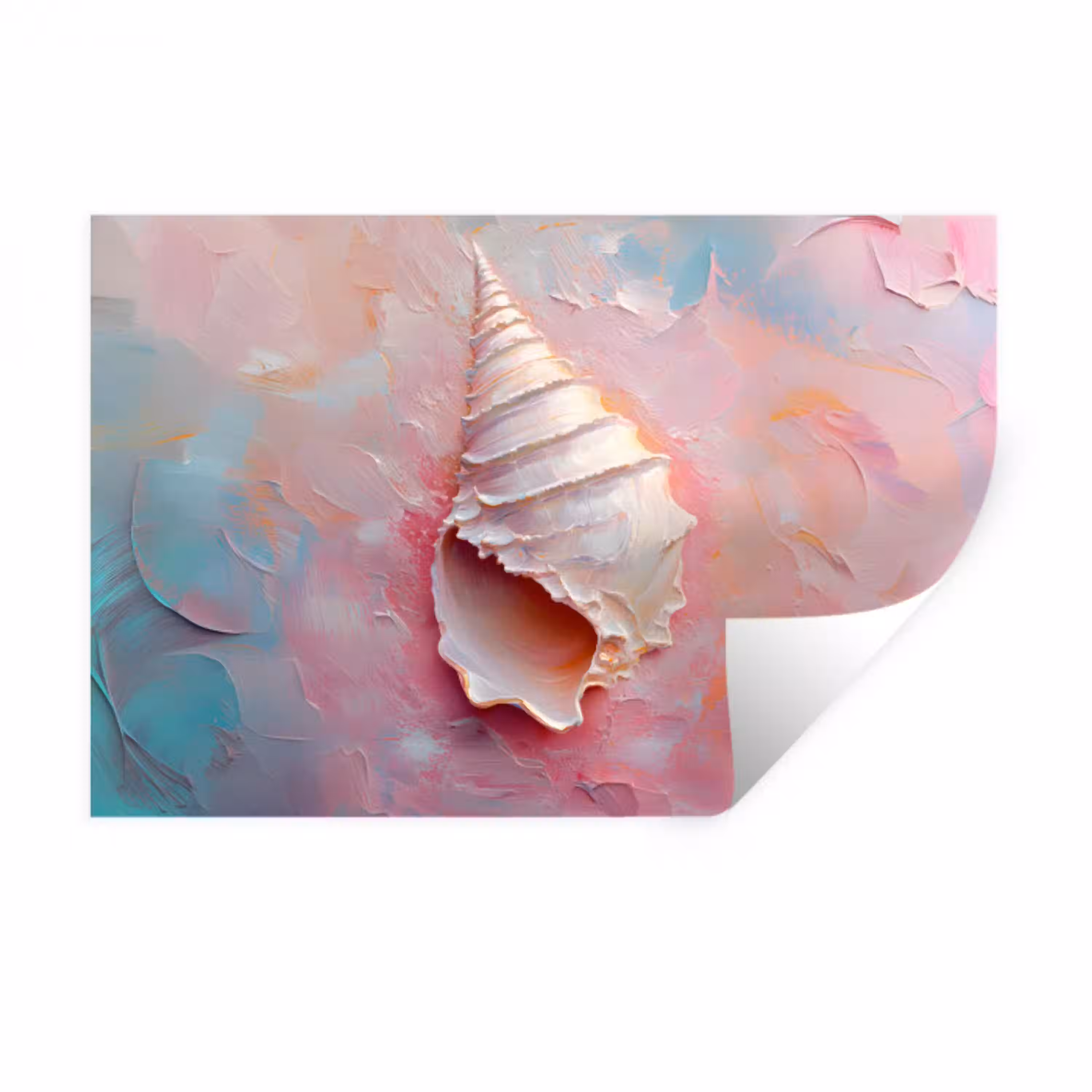 Schelp - Pastel - Pink Muursticker klein -3d