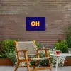 Blauw - Geel - OH - Schaduw Tuinposter op houten frame 2 cm dik klein -sfeer3