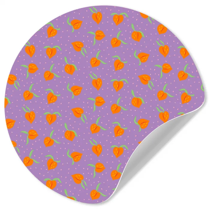 Paars - Oranje - Perzik Wandcirkel behangsticker klein 186 -3d