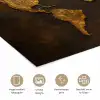 Wereldkaart - Goud - Roest poster papier klein -closeup_NL
