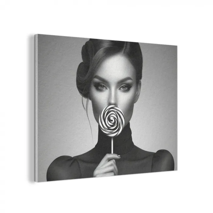 Vrouw - Lolly - Zwart PET vilt klein -3d