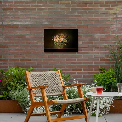 Glazen - Bloemen - Boeket - Kleuren Tuinposter op houten frame 2 cm dik klein -sfeer3
