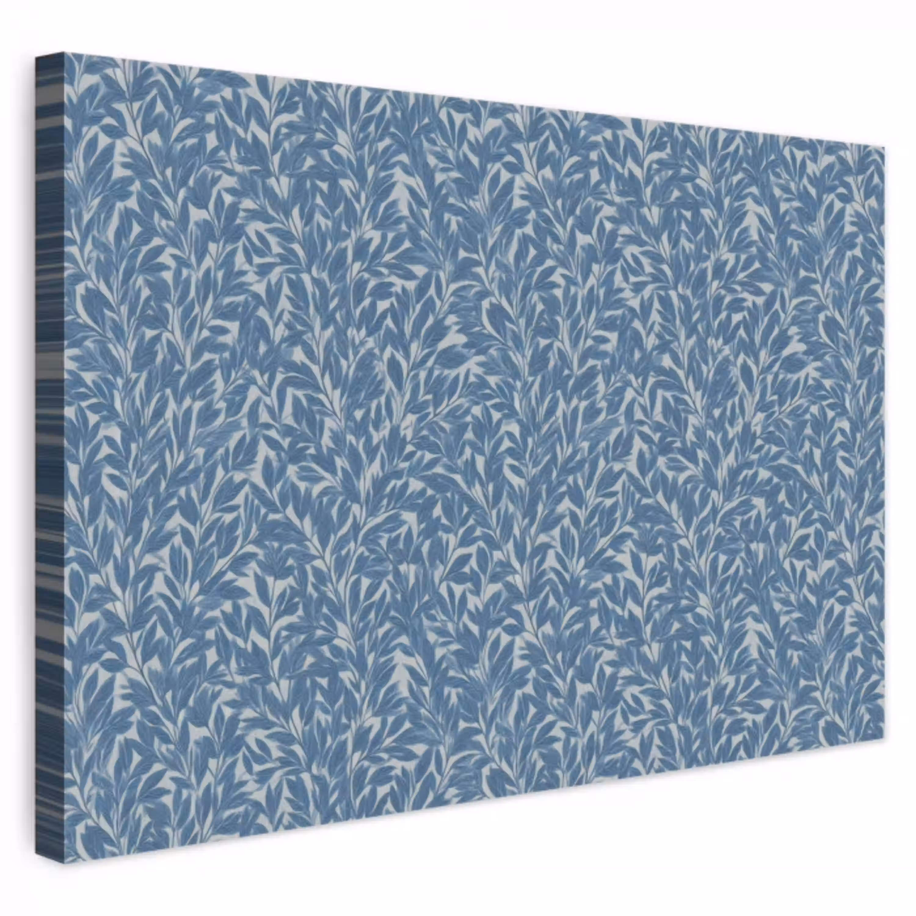 Bladeren - Klassiek - Patroon - Donkerblauw - Vintage canvas 2cm klein 34 -3d