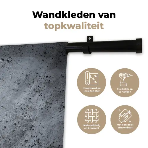 Beton - Grijs - Scheur Wandkleed katoen klein -sfeer2