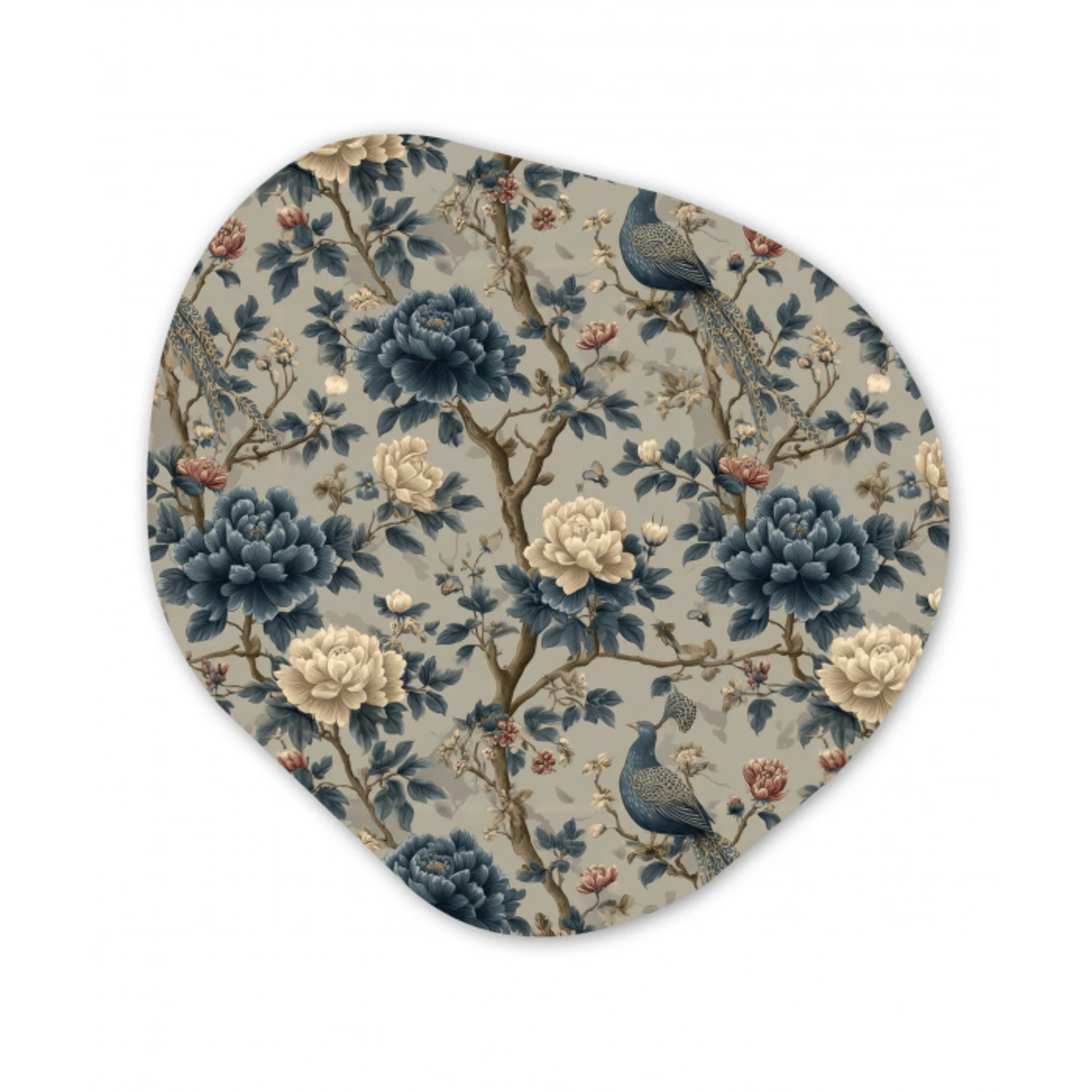 Pauw - Bloemen - Blauw Wandcirkel Organisch Forex 3mm klein 629 -3d