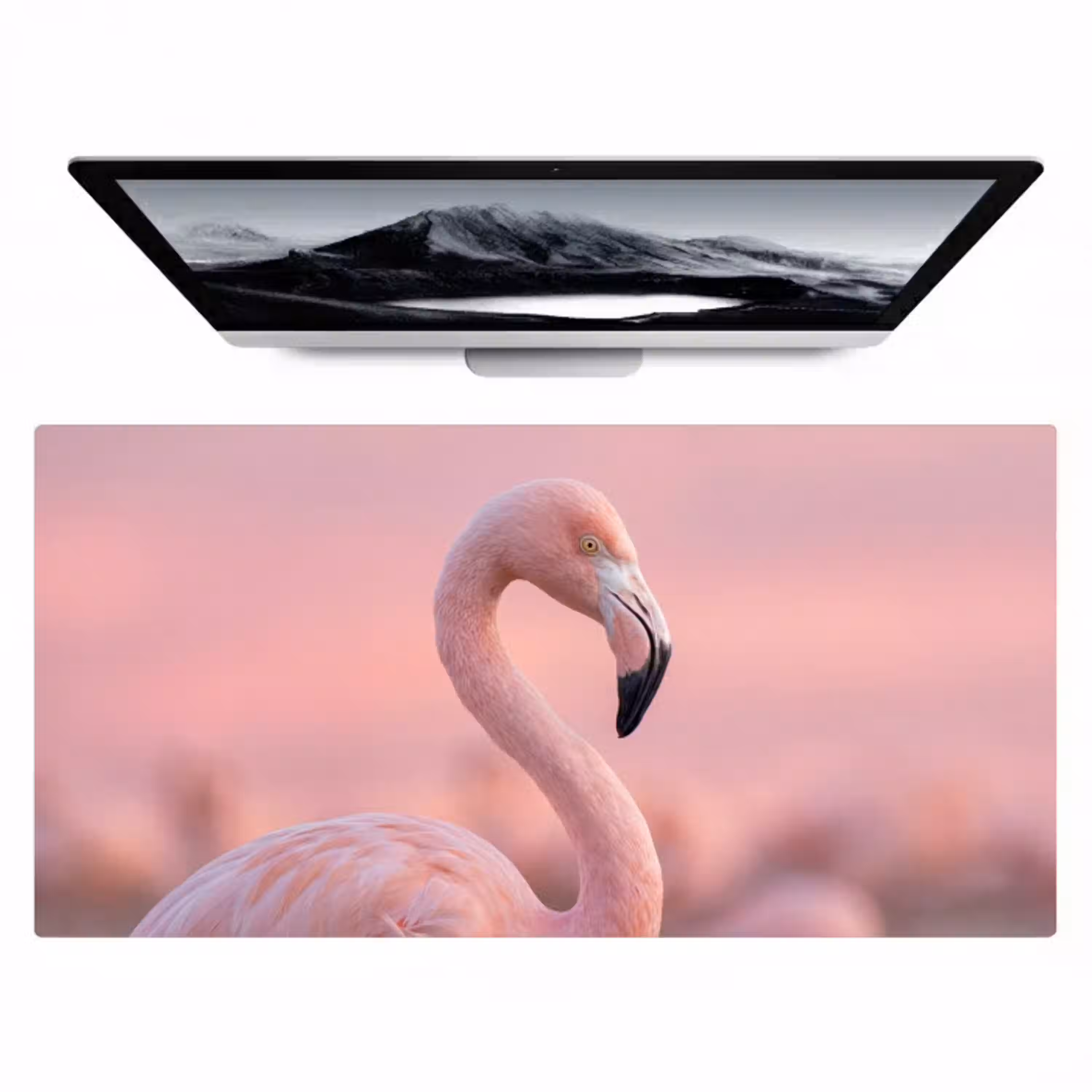Flamingo - Portret - Roze Muismat XXL klein -zzz3d
