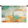 Kunst - Abstract - Blauw - Wit Wandkleed katoen klein -zz3d