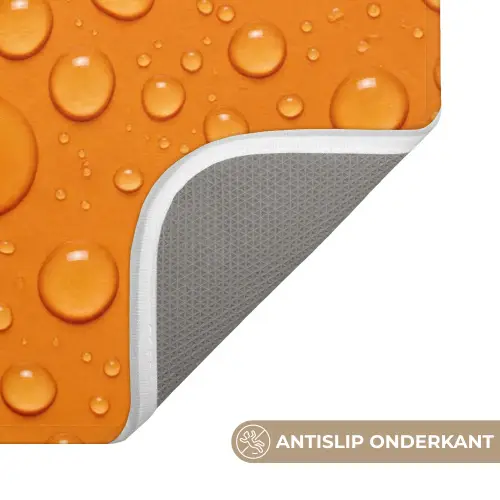 Water - Druppels - Oranje WCmat klein -USP_AntislipNL