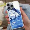Dorp - Rotswand - Roeiboot - Water Hoesje iPhone 16 Pro Max met koord klein -sfeer3