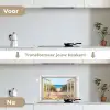 Doorkijk - Strand - Zee - Duinen - Zand - Water - Helmgras keuken achterwand spatscherm klein -voor_na_NL