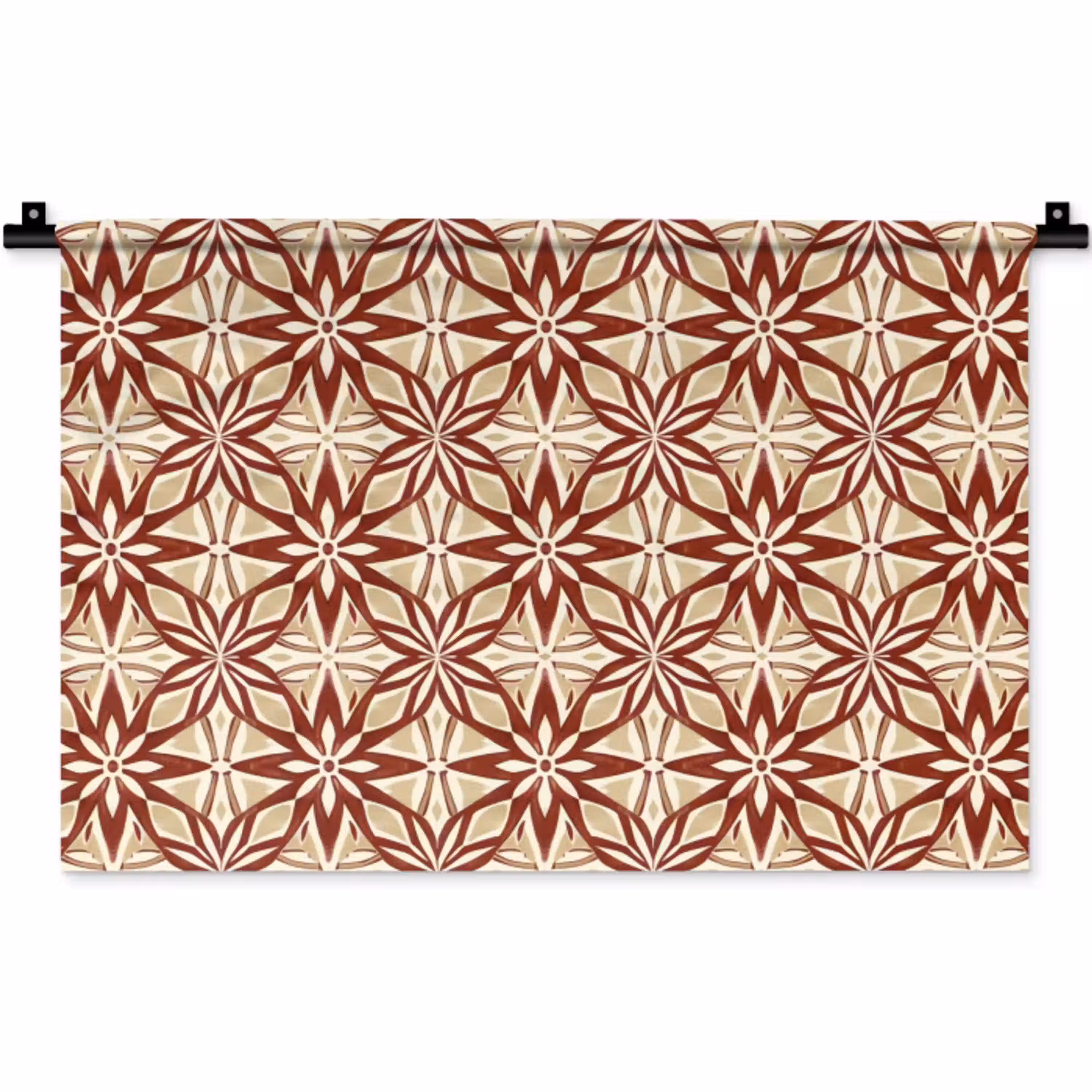 Bordeauxrood - Geometrisch - Tegel - Patroon Wandkleed katoen klein 269 -zz3d