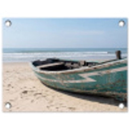 Boot - Zandstrand - Zee tuinposter los doek klein -3d