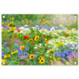 Zomerbloemen in volle bloei tuinposter los doek klein -3d