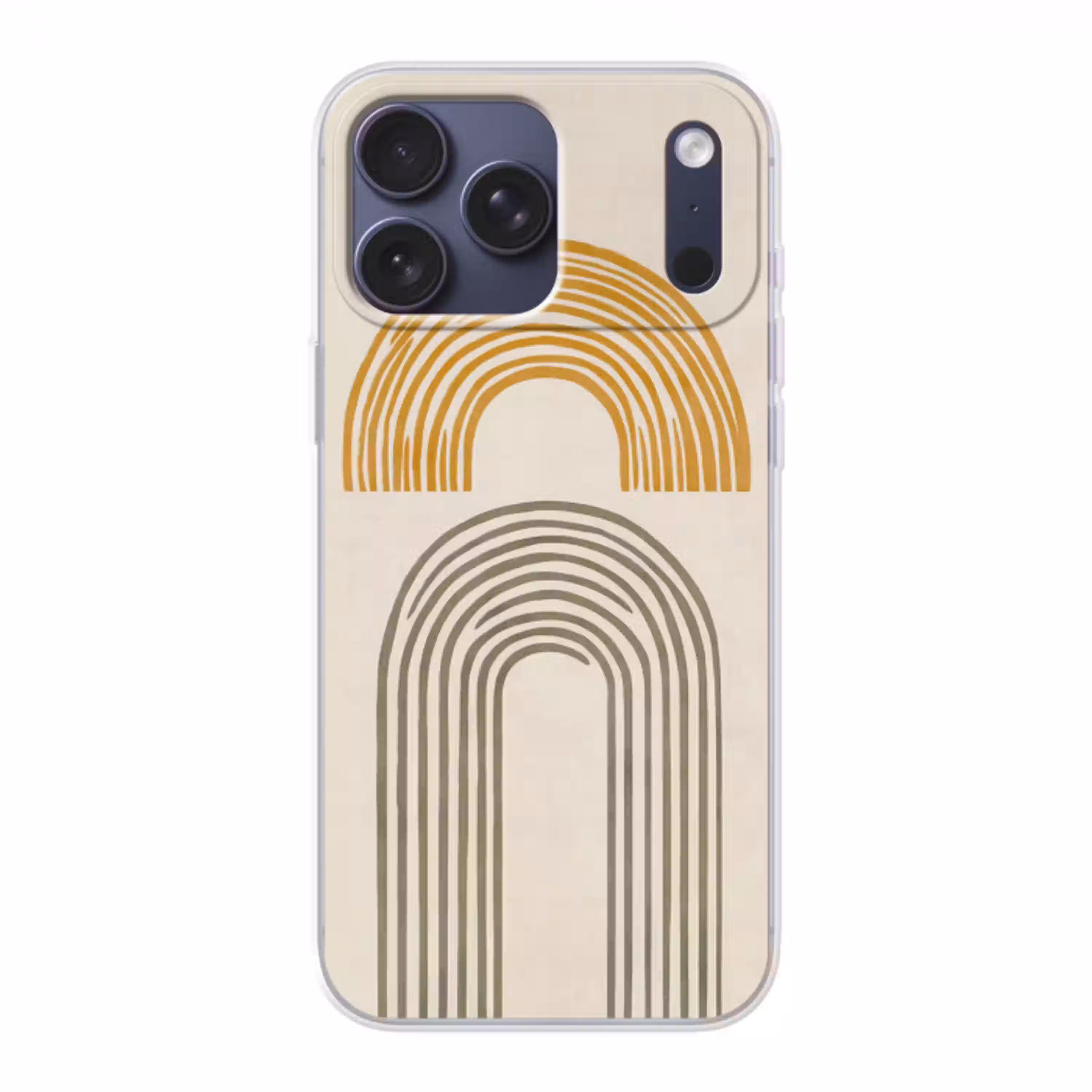 Bogen - Lijnen - Oranje - Minimalistisch Telefoonhoesje iPhone 17 Pro Max klein -3d