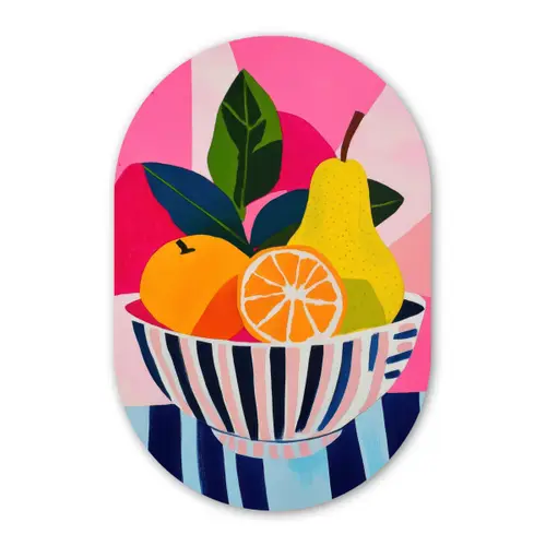 Fruit - Abstracte achtergrond - Roze Wandcirkel Ovaal Forex klein -3d