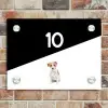 Zwart wit - Huisdier - Jack Russel Naambord Rechthoek middel -sfeer3