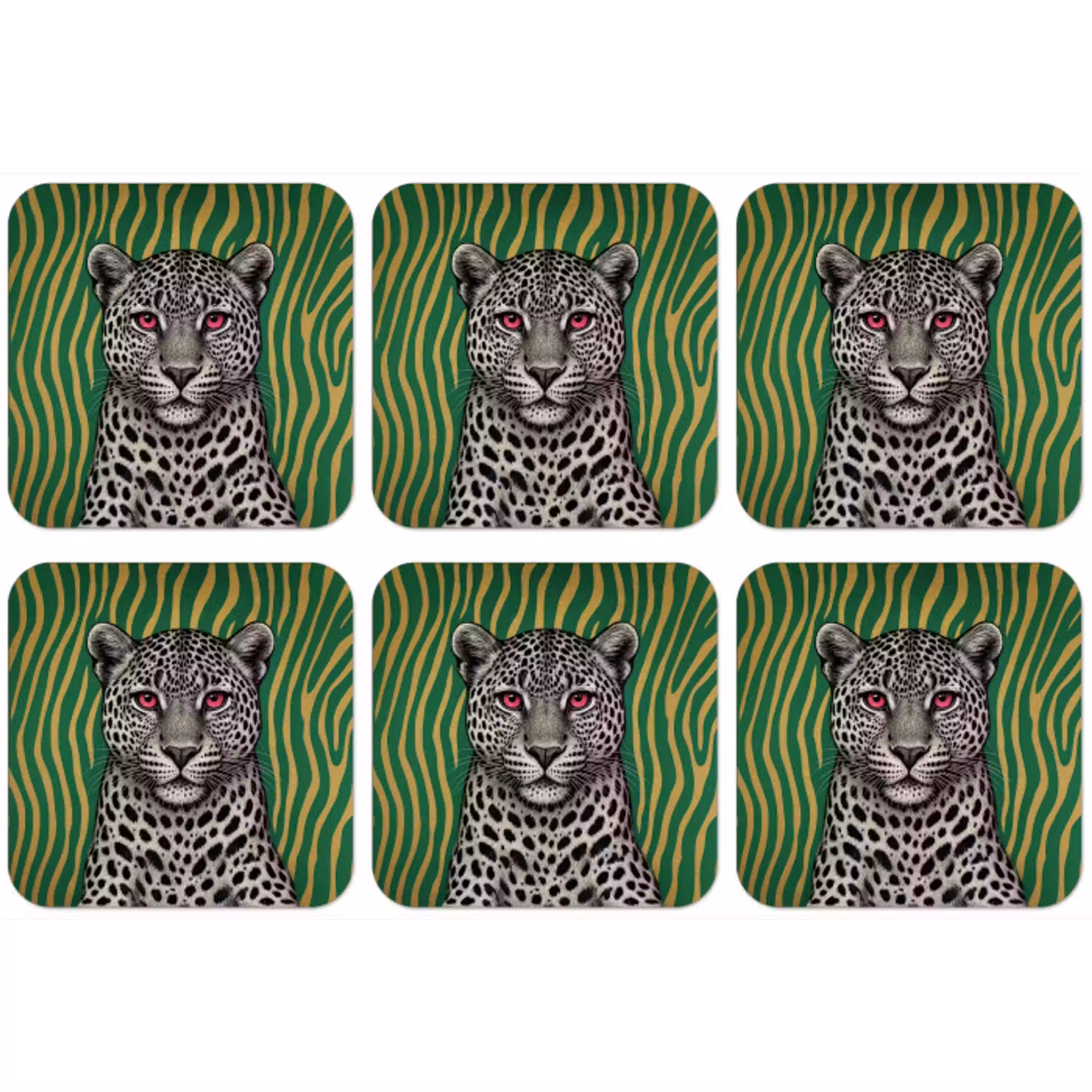 Panter - Zebrapatroon - Groen onderzetter kurk middel -zkaufland3dotto