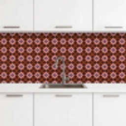 Geometrisch - Sierlijk - Bruin keuken achterwand 2 middel 871 -3d