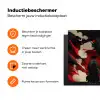 Krijger - Draak - Zwart - Rood - Rook Inductie beschermer vinyl 3mm klein -zzzzzzz-td-ups