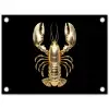 Kreeft - Goud - Textuur - Zwart tuinposter los doek klein -3d