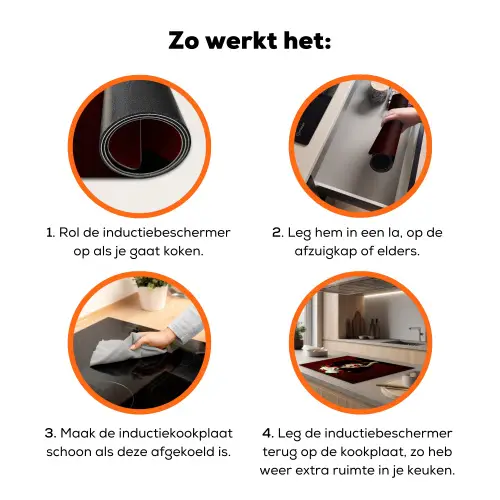 Vrouw - Kersen - Slagroom Inductie beschermer vinyl 3mm klein -zzzzzzz-td-werking