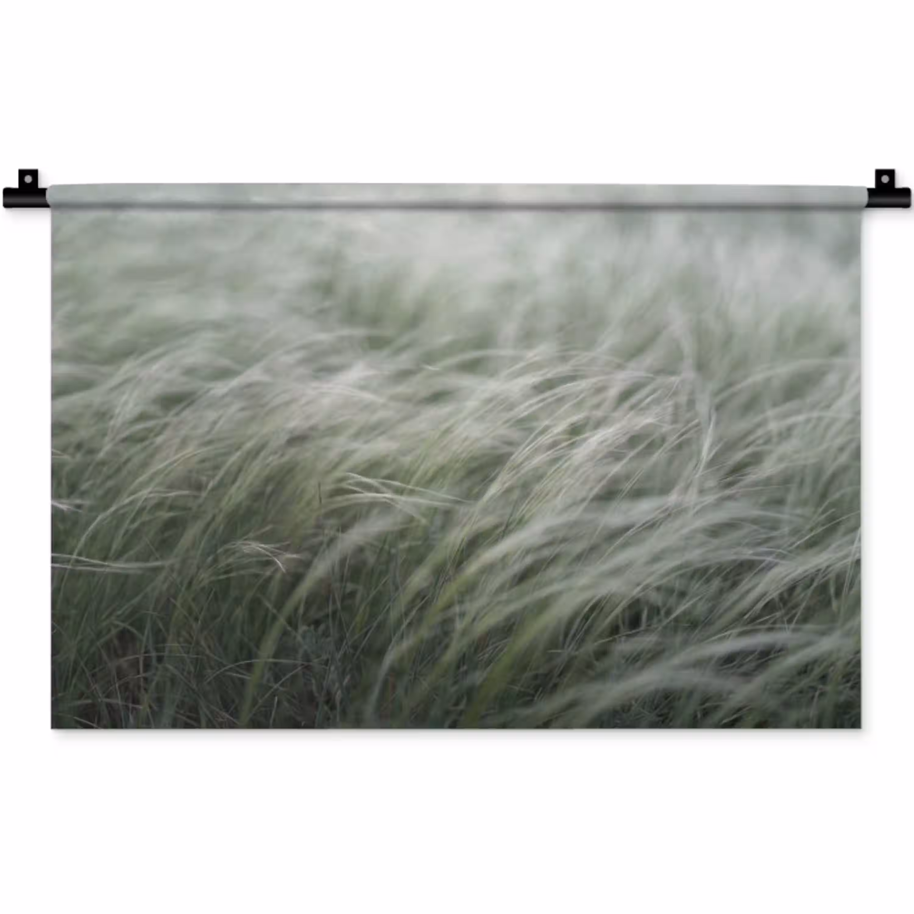 Gras - Wazig - Natuur - Groen - Zacht Wandkleed katoen klein -zz3d