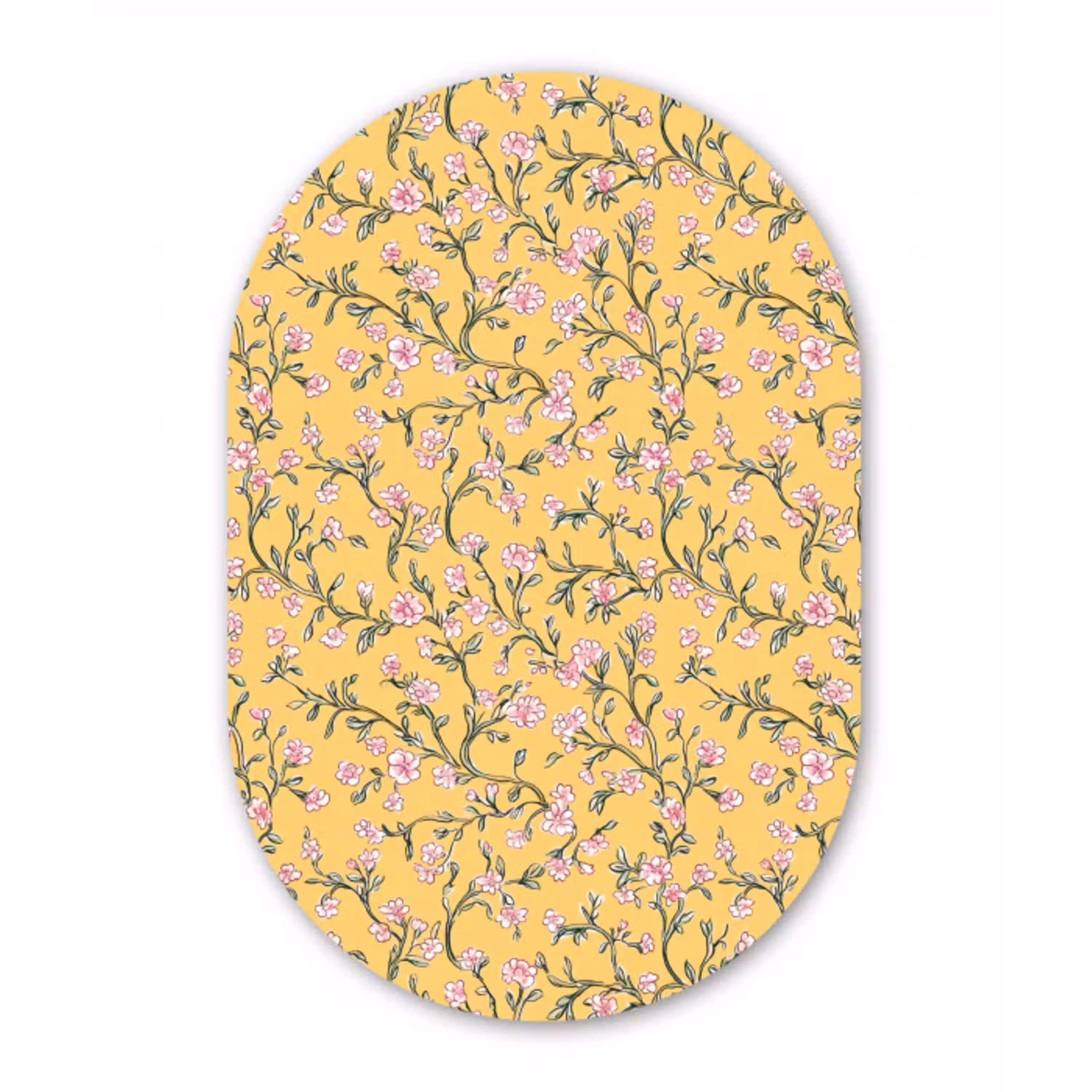 Bloemen - Motief - Geel Wandcirkel Ovaal Aluminium middel 839 -3d