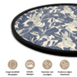 Hazen - Bladeren - Patroon - Blauw - Beige Fotolijst rond zonder passe partout klein 856 -closeup_NL