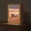Groep olifanten - Open vlakte - Zon Light Box met kabel (Tafellamp) klein -z3d_website