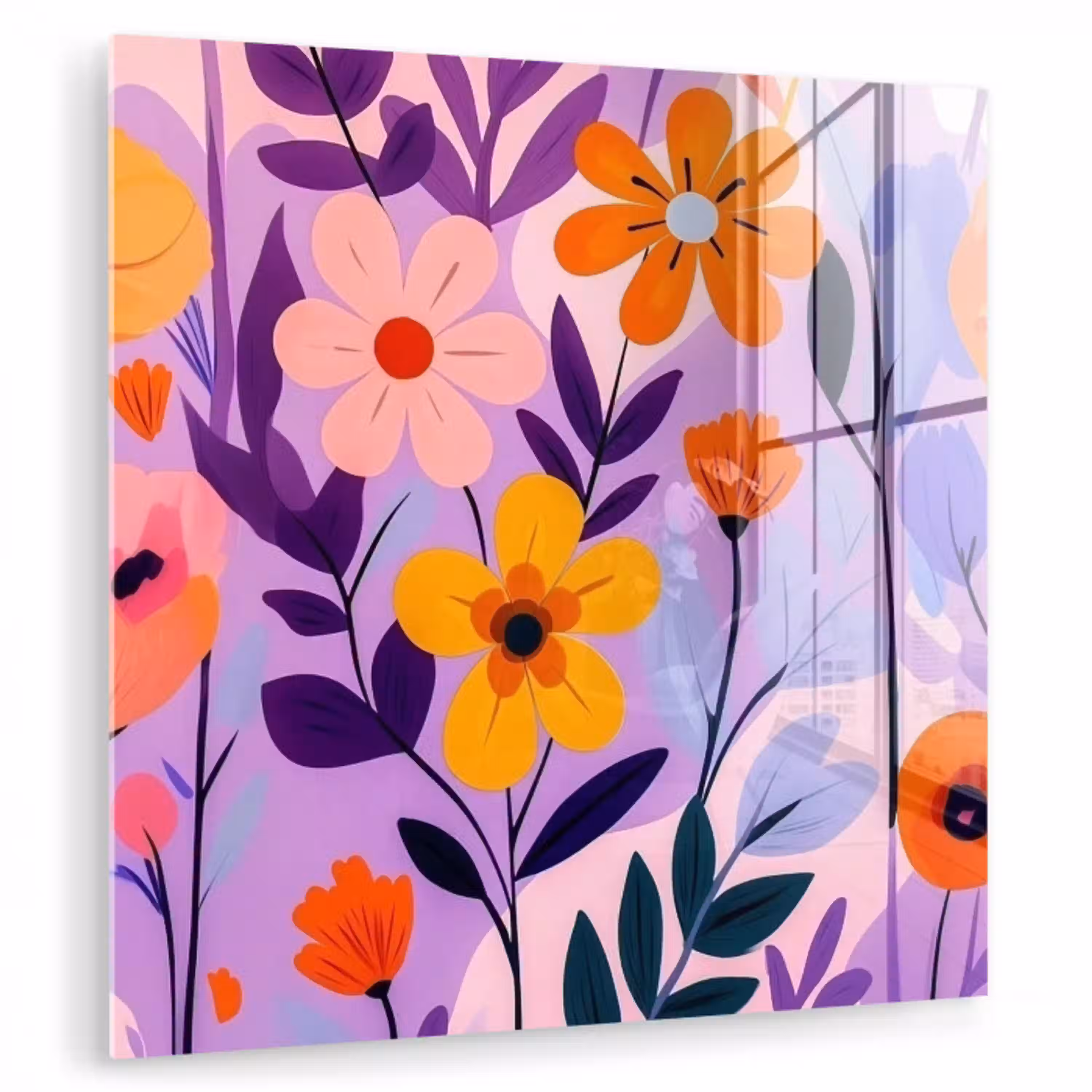 Bloemen - Kleurrijk - Bladeren plexiglas 5mm klein -zzzproduct_nieuw